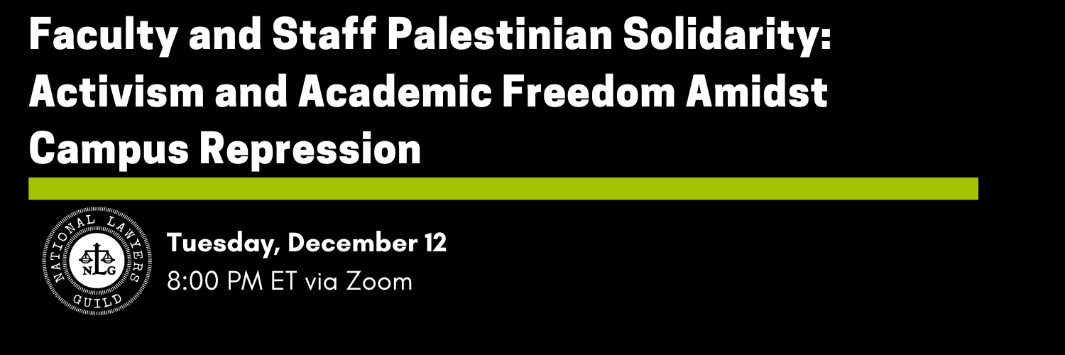 Faculty and Staff Palestine Solidarity Panel